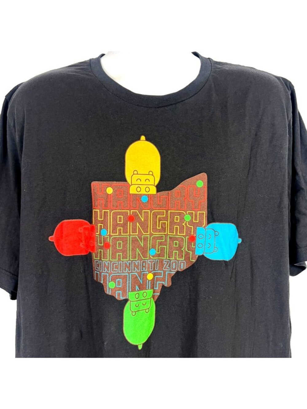 Hangry Hungry Hippos Cincinnati Zoo Mens T-Shirt size 2XL 3XL 52x32 Fiona Fritz